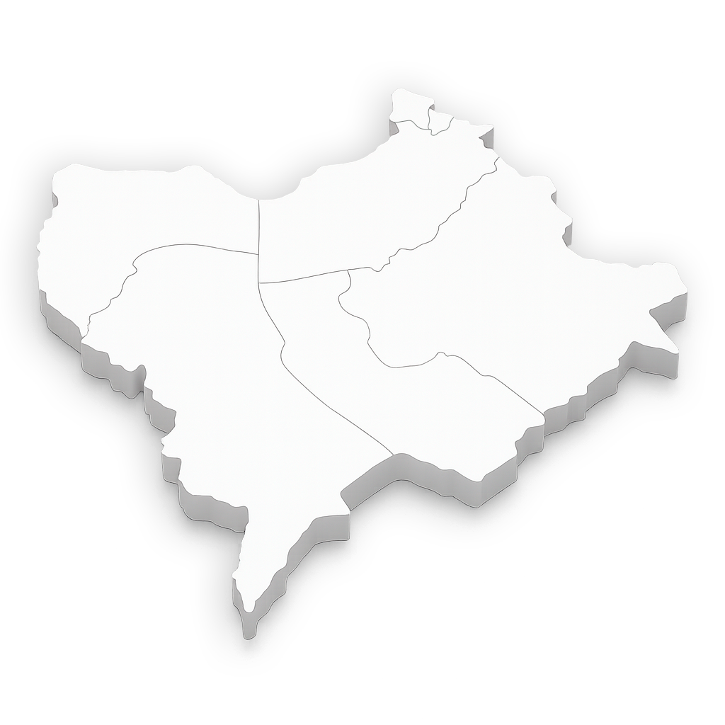 Mapa da região sul do Brasil - Santa Catarina e Paraná
